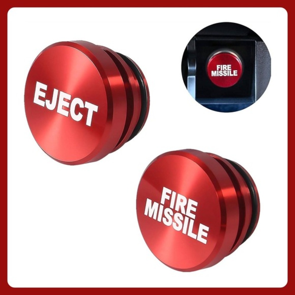 Billet Aluminum‎ Fire Missile Eject Car Lighter Plugs 2PK Red NWOT